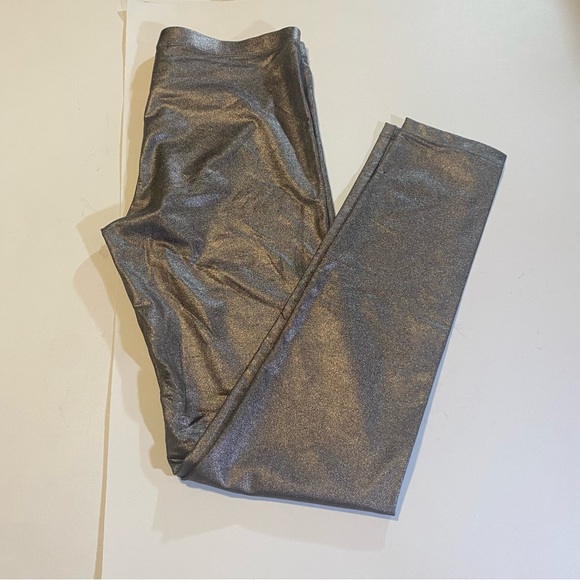 Forever 21 pewter leggings GUC SZ L, nylon elastane blend, very stretchy - Picture 1 of 11